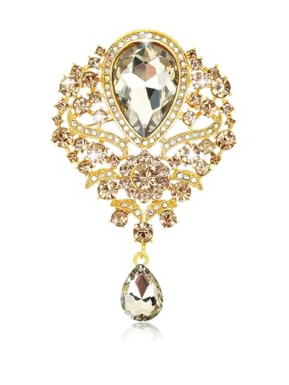 New -  Brooches for Women Silver Plated Vintage Rhinestone Brooch Pins for Women